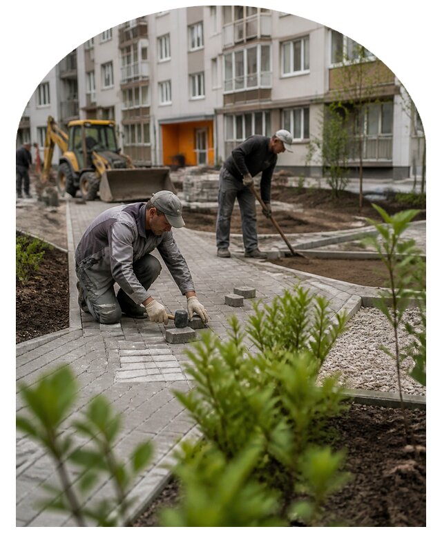 Благоустройство двора многоквартирного дома в Нововоронеже